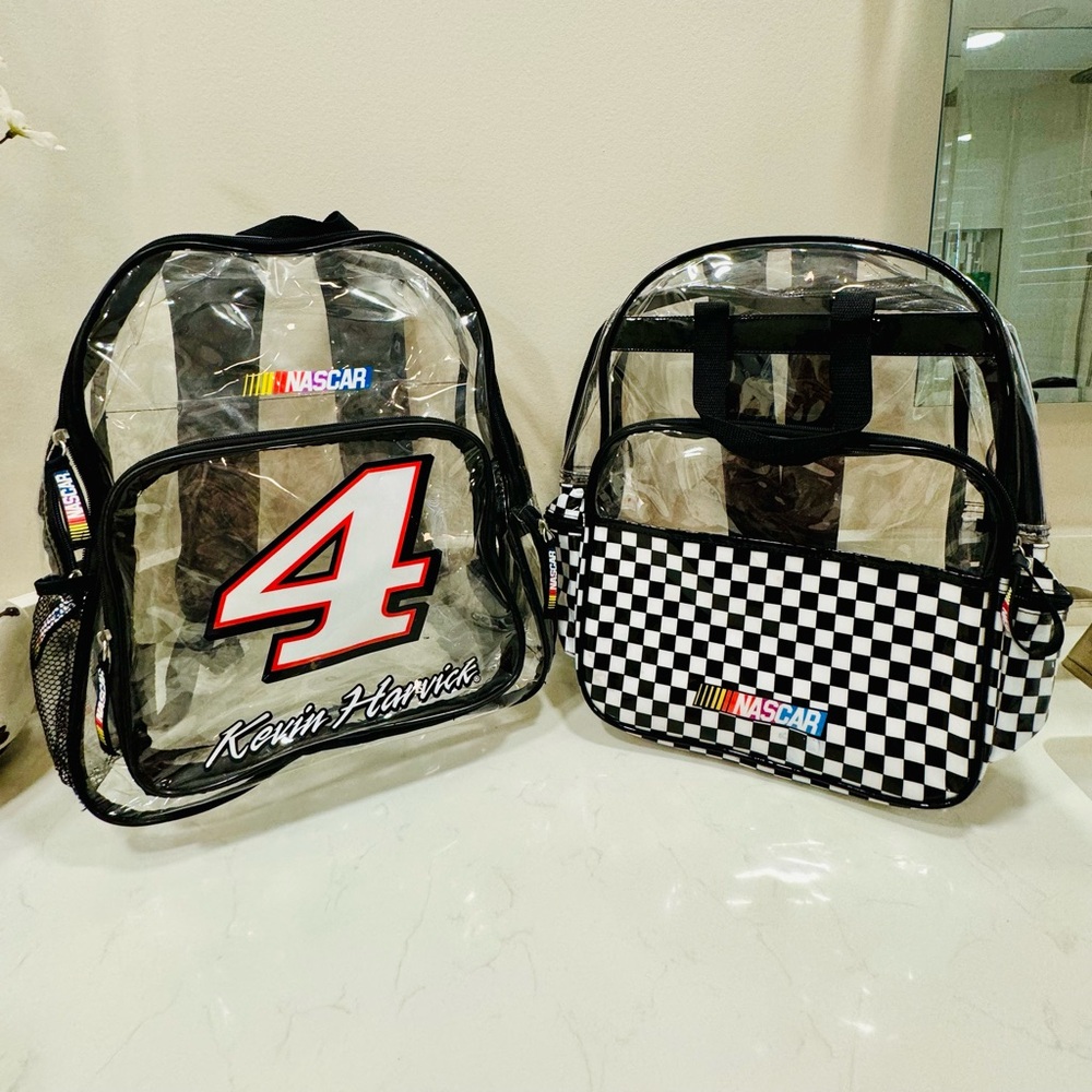 Set of 2 Clear NASCAR  Backpacks !